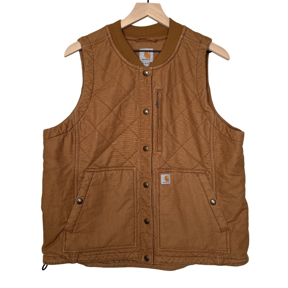 Carhartt Women’s XL Brown Rugged Flex Quilted Canvas Vest 104423
